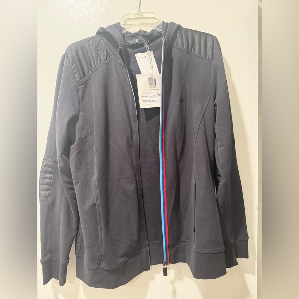 BMW M Black zipper Jacket w hoodie